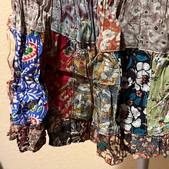 Floral Patchwork Denim Skirt​ - Picture 14 of 14